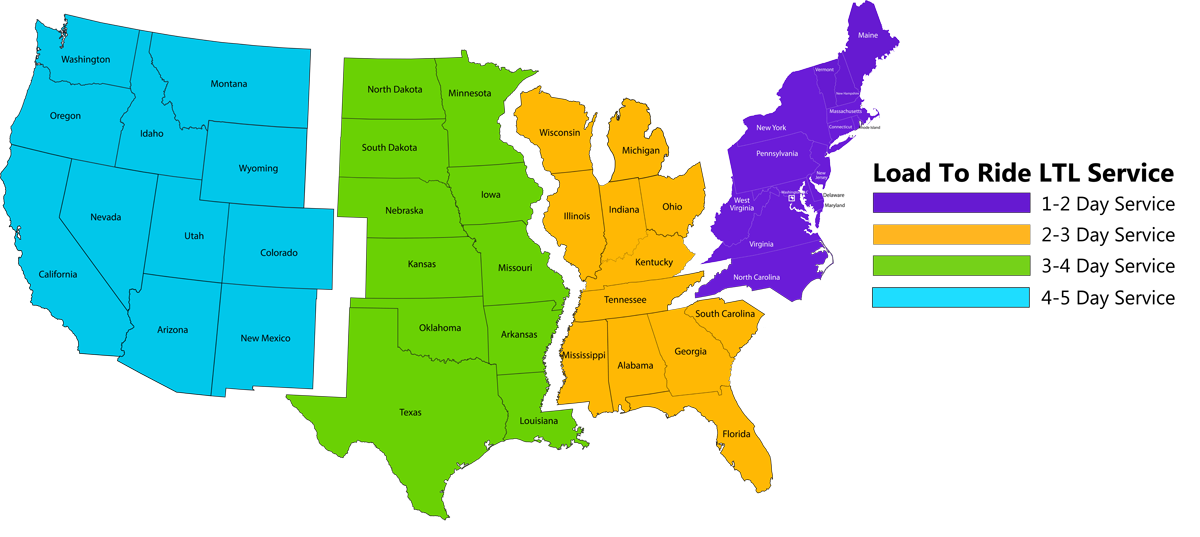 Combined Express Shipping Map